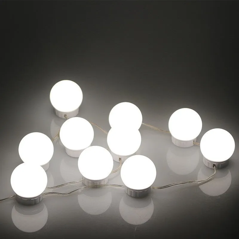 2/6/10/14Bulbs LED 5V Makeup Mirror Light Bulb Hollywood Vanity Lights Stepless Dimmable Mirror Lamp Kit for Bedroom Bathroom