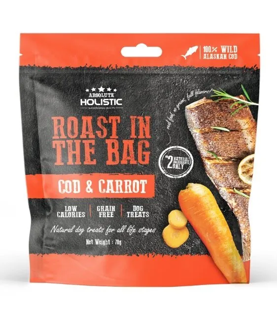 Absolute Holistic Roast In The Bag (Cod & Carrot) Natural Dog Treats