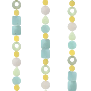 Aqua Yellow Capiz Shell Strand