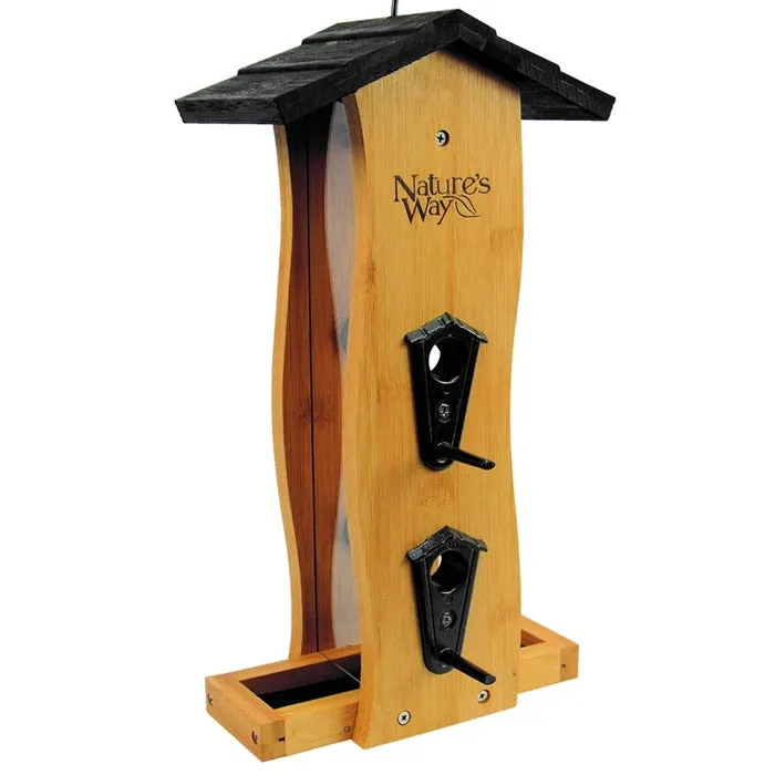 Bamboo Vertical Wave Bird Feeder