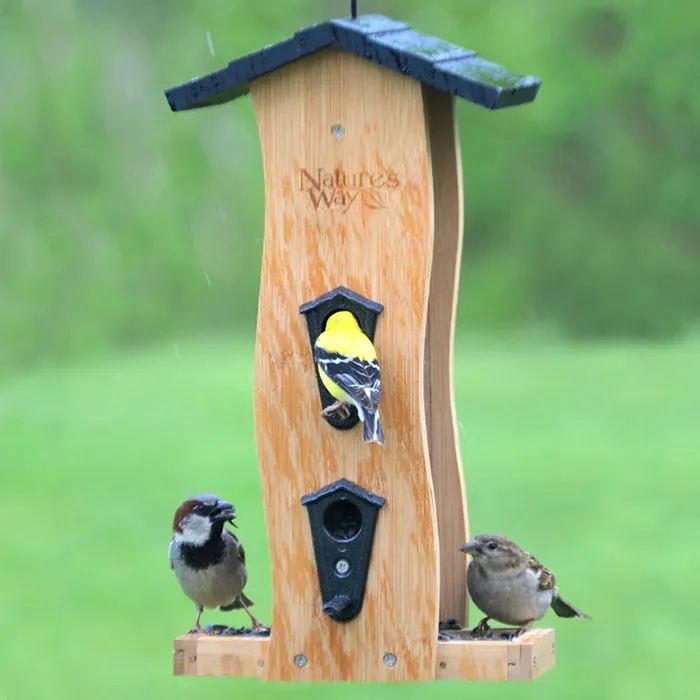 Bamboo Vertical Wave Bird Feeder