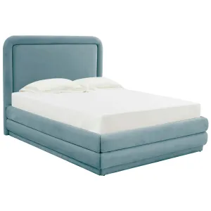 Briella Velvet Bed, Bluestone