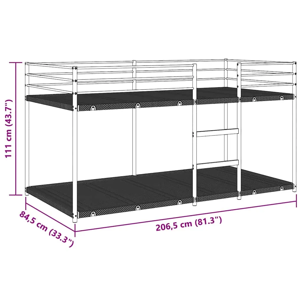 Bunk Bed without Mattress Black 80x200 cm Steel