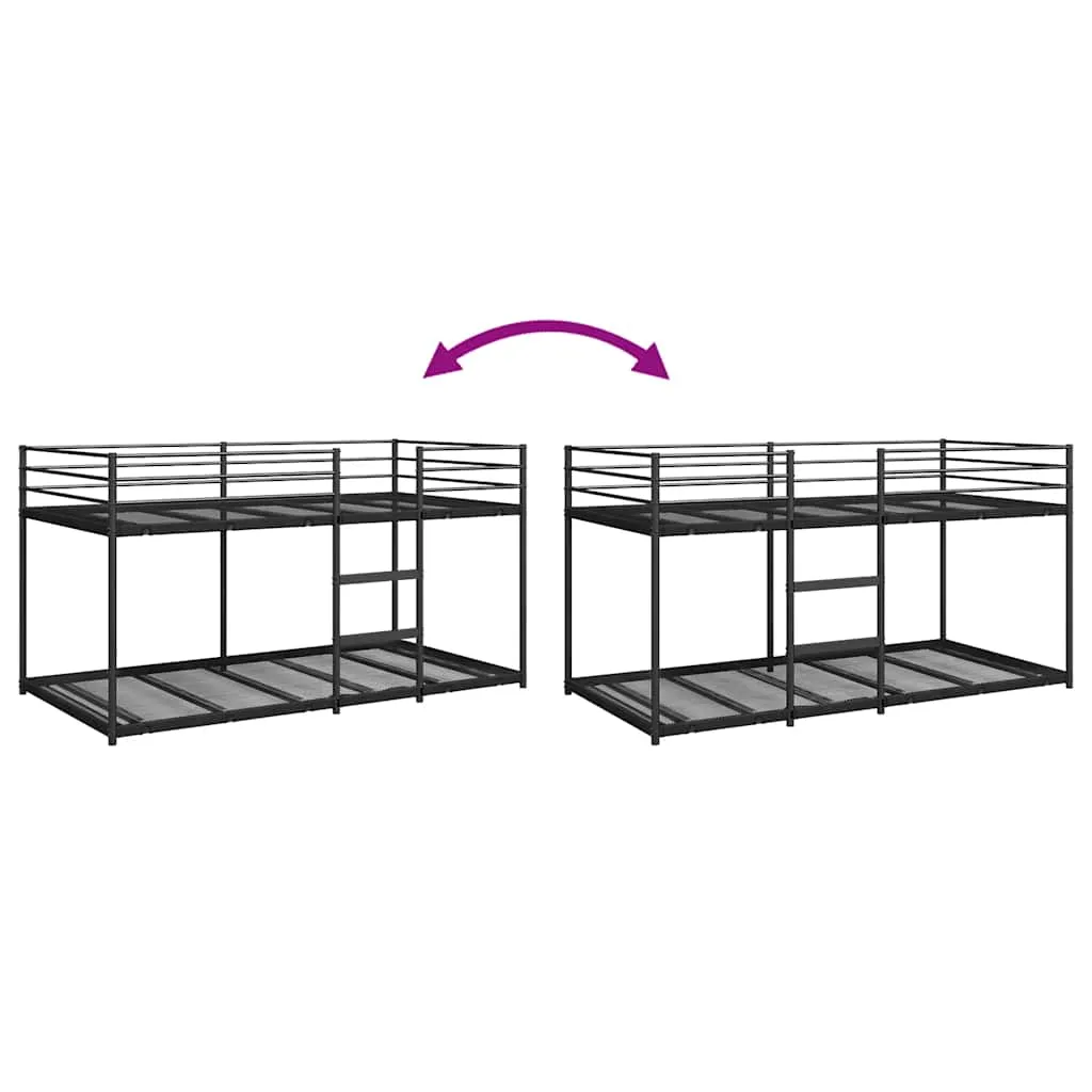 Bunk Bed without Mattress Black 80x200 cm Steel