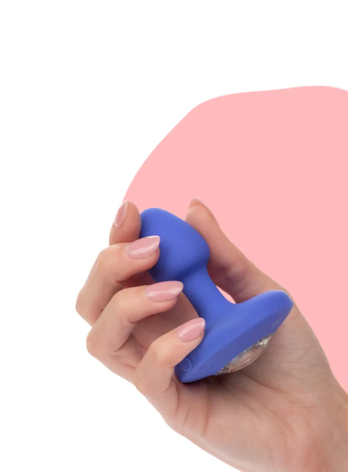 Compact Rechargeable Vibrating Blue Butt Plug by Cheeky Gems