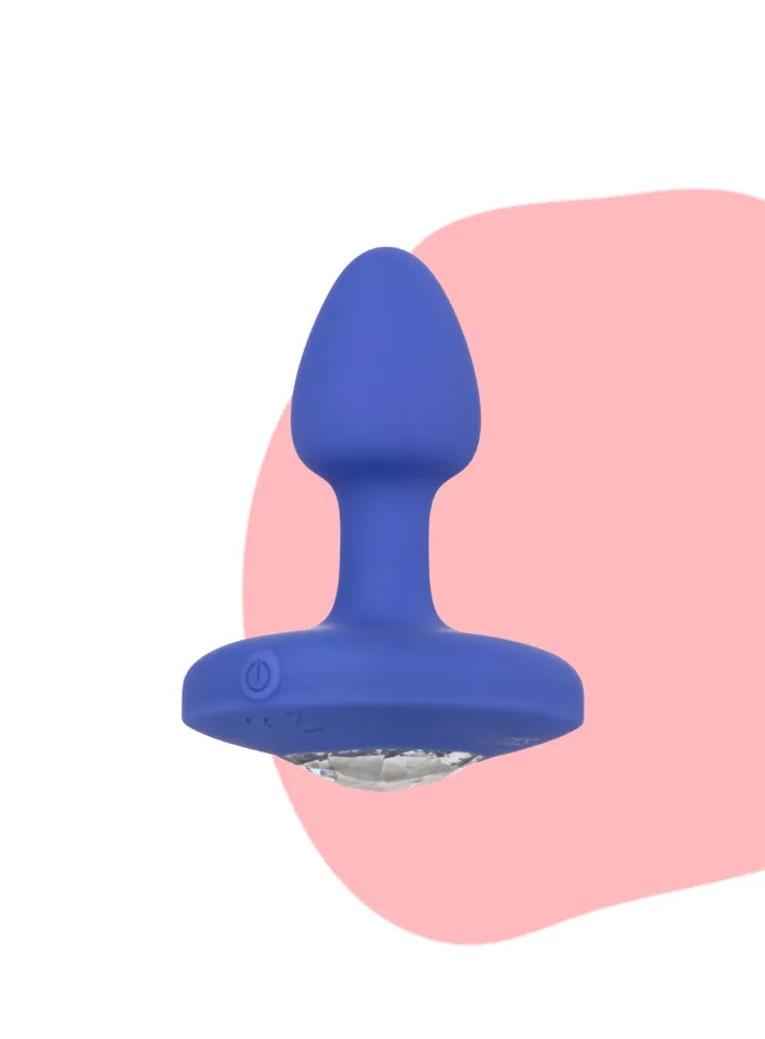 Compact Rechargeable Vibrating Blue Butt Plug by Cheeky Gems