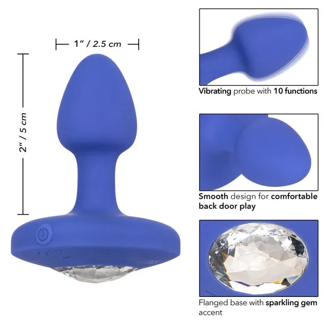 Compact Rechargeable Vibrating Blue Butt Plug by Cheeky Gems