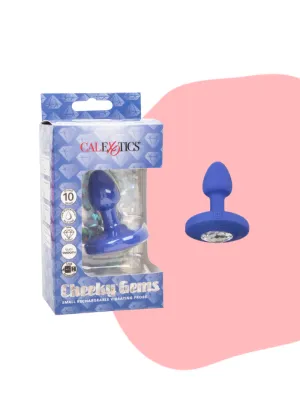 Compact Rechargeable Vibrating Blue Butt Plug by Cheeky Gems