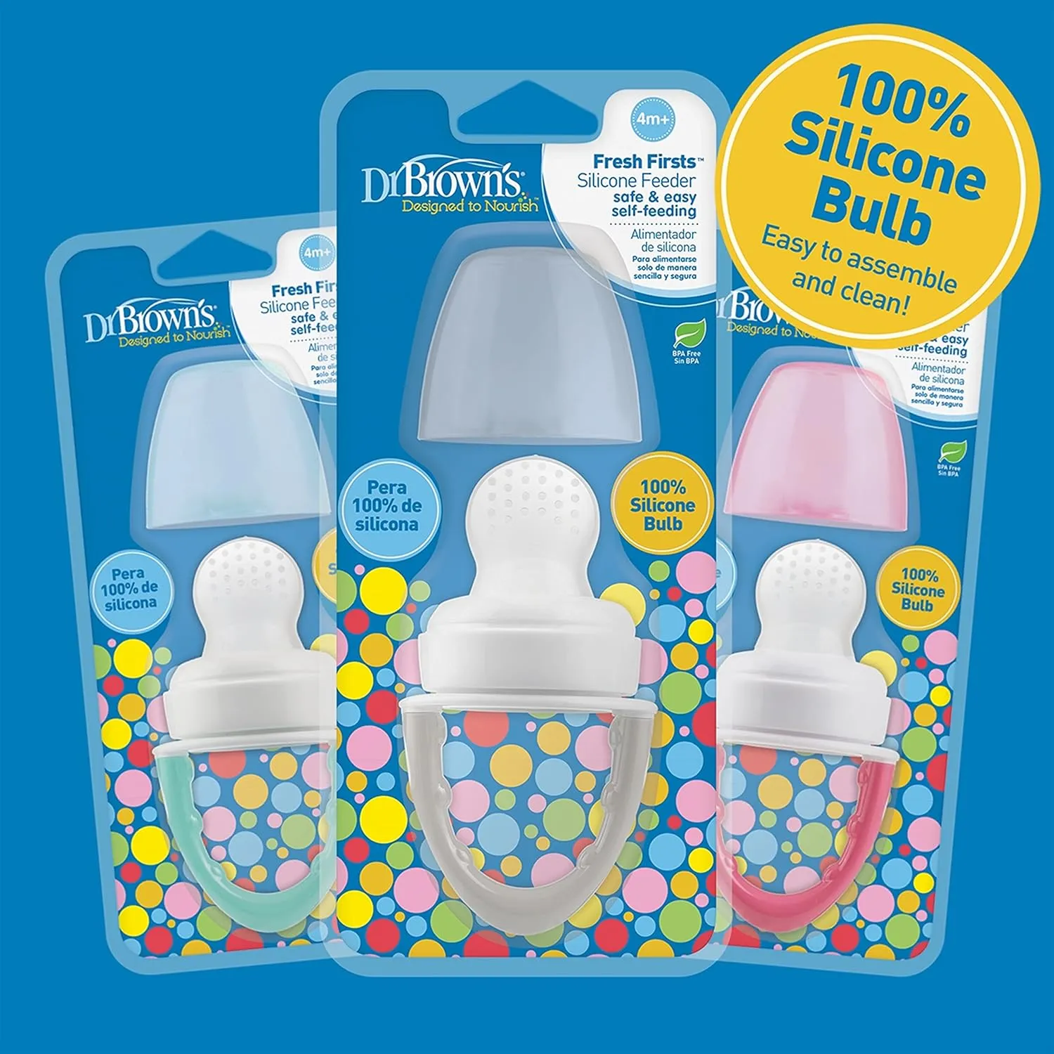 Dr. Brown's Fresh Baby's Firsts Silicone Feeder - Grey