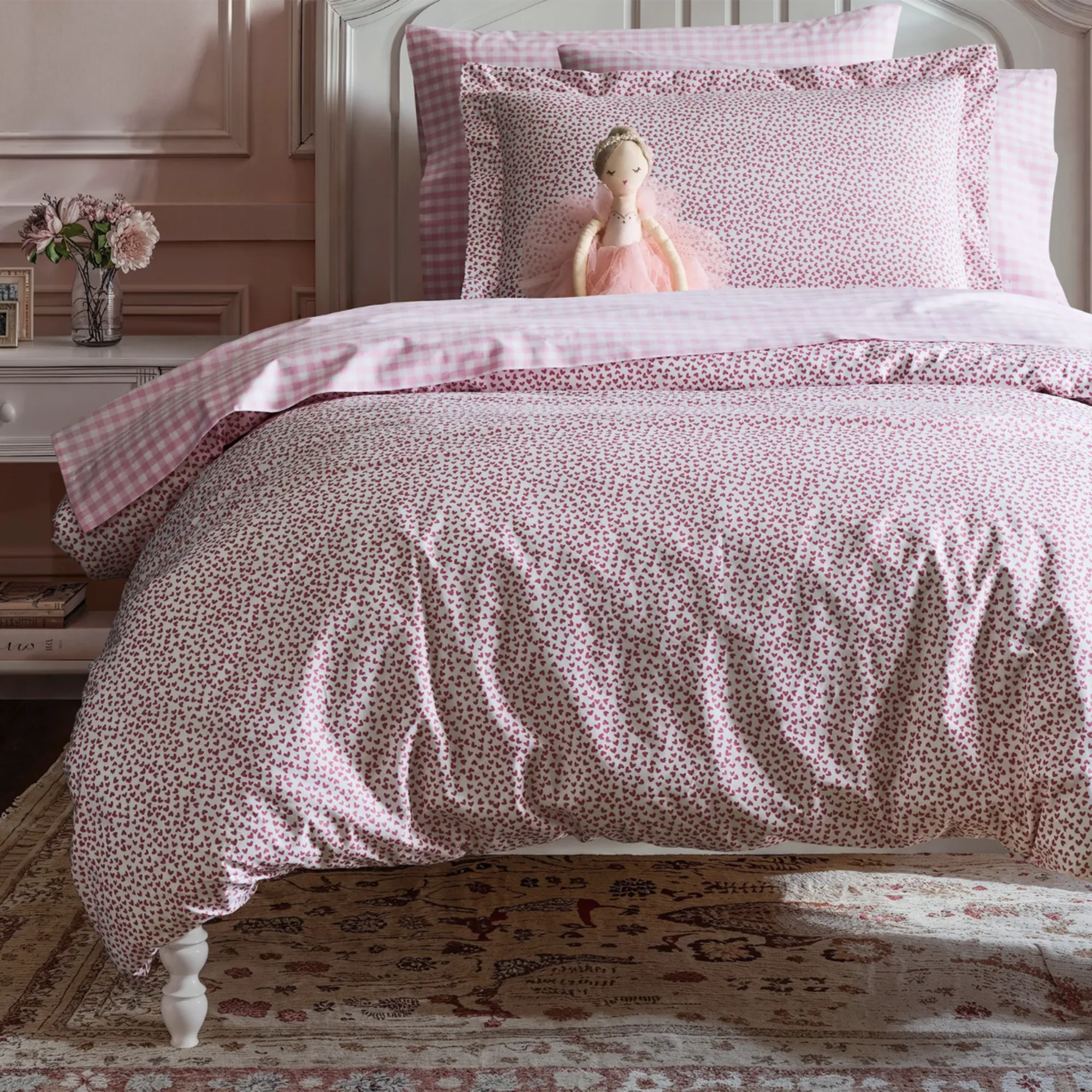 Duvet Set, We Love Pink Hearts!, Premium Percale Cotton