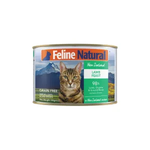 Feline Natural BPA Free & Gelatin Free Canned Cat Food Lamb 170g x 12