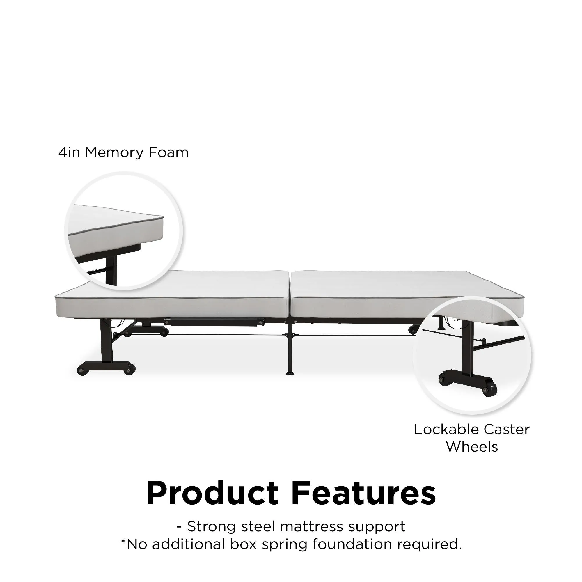 Folding Guest Bed With Memory Foam