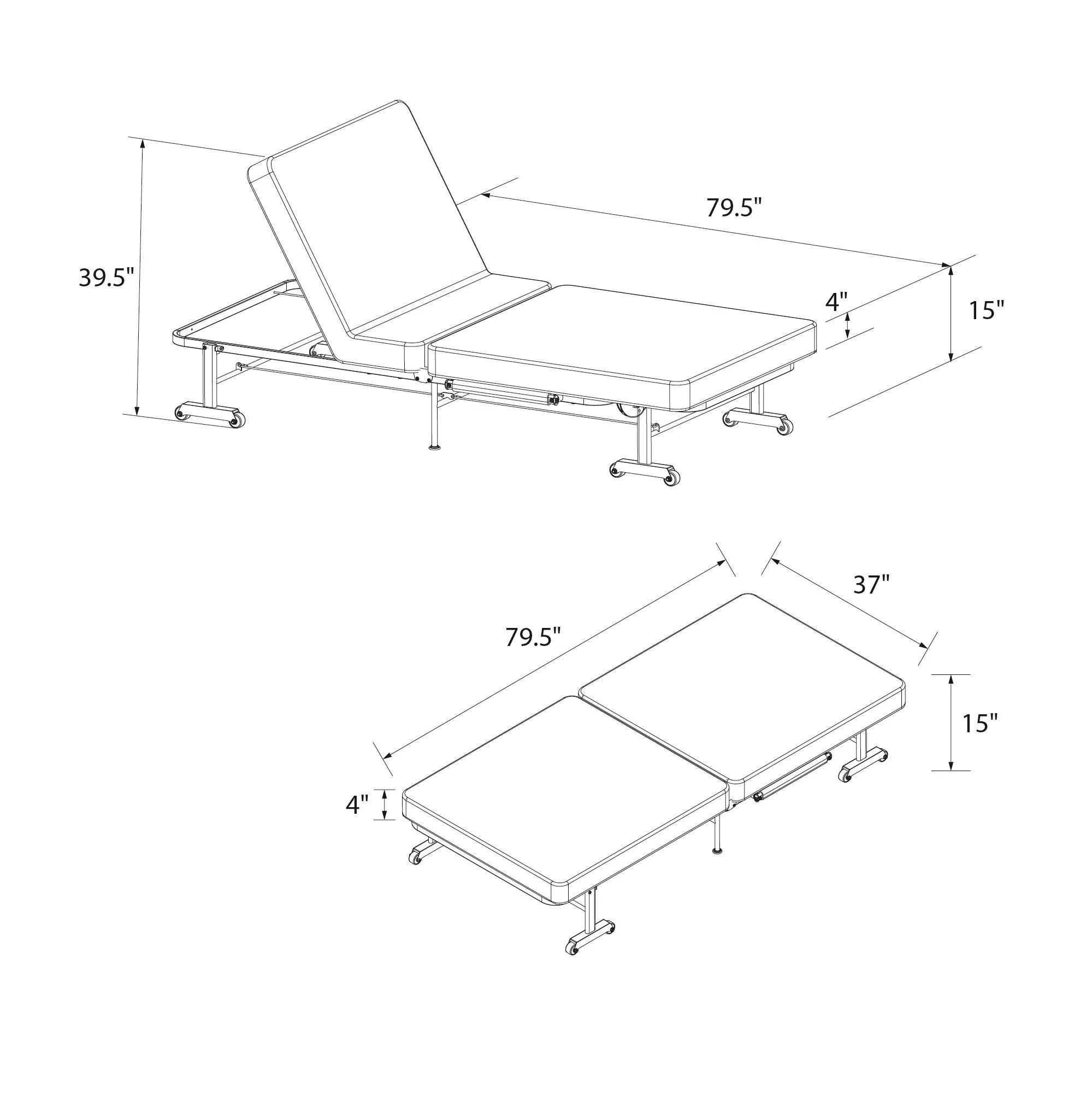 Folding Guest Bed With Memory Foam