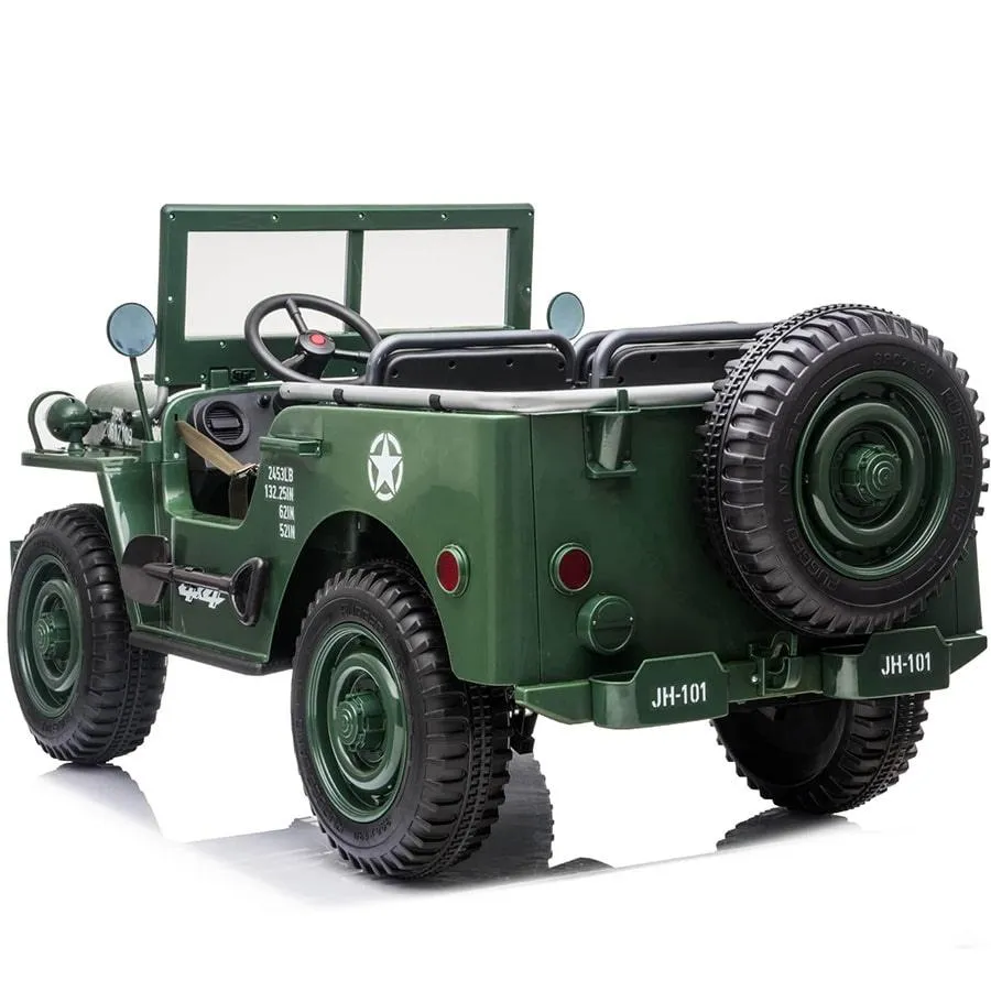 Freddo Toys 24V Military Willy Jeep 3 Seater Electric Ride on