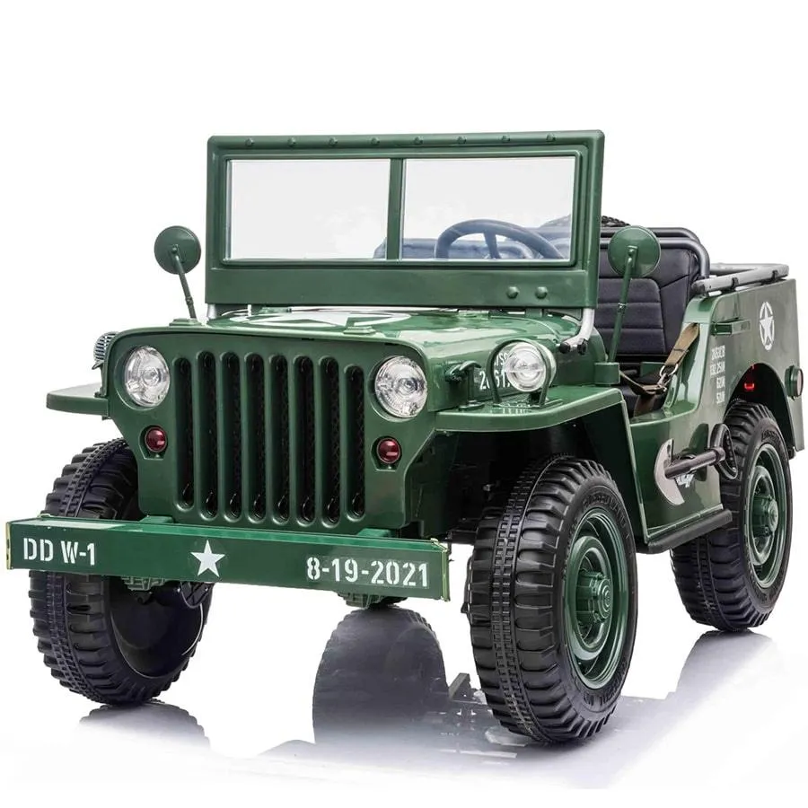 Freddo Toys 24V Military Willy Jeep 3 Seater Electric Ride on