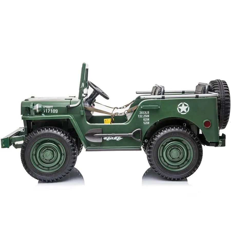 Freddo Toys 24V Military Willy Jeep 3 Seater Electric Ride on