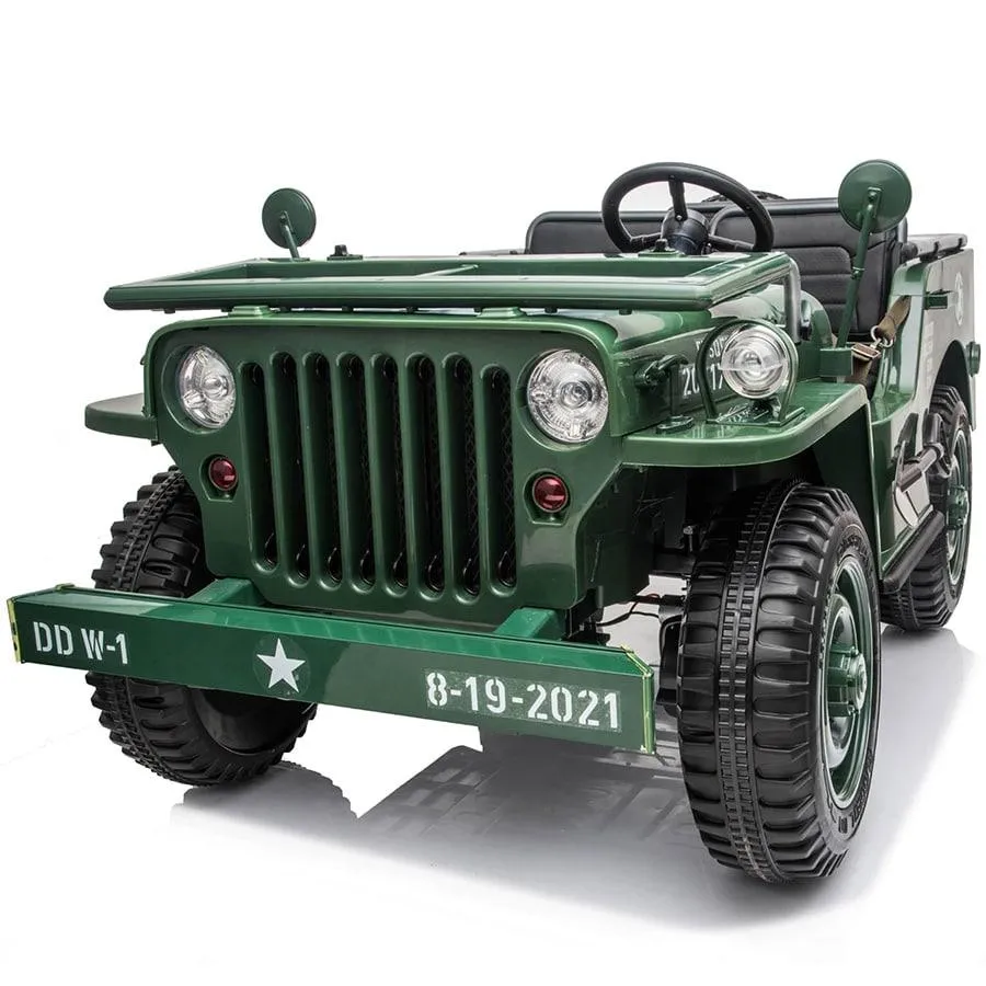 Freddo Toys 24V Military Willy Jeep 3 Seater Electric Ride on