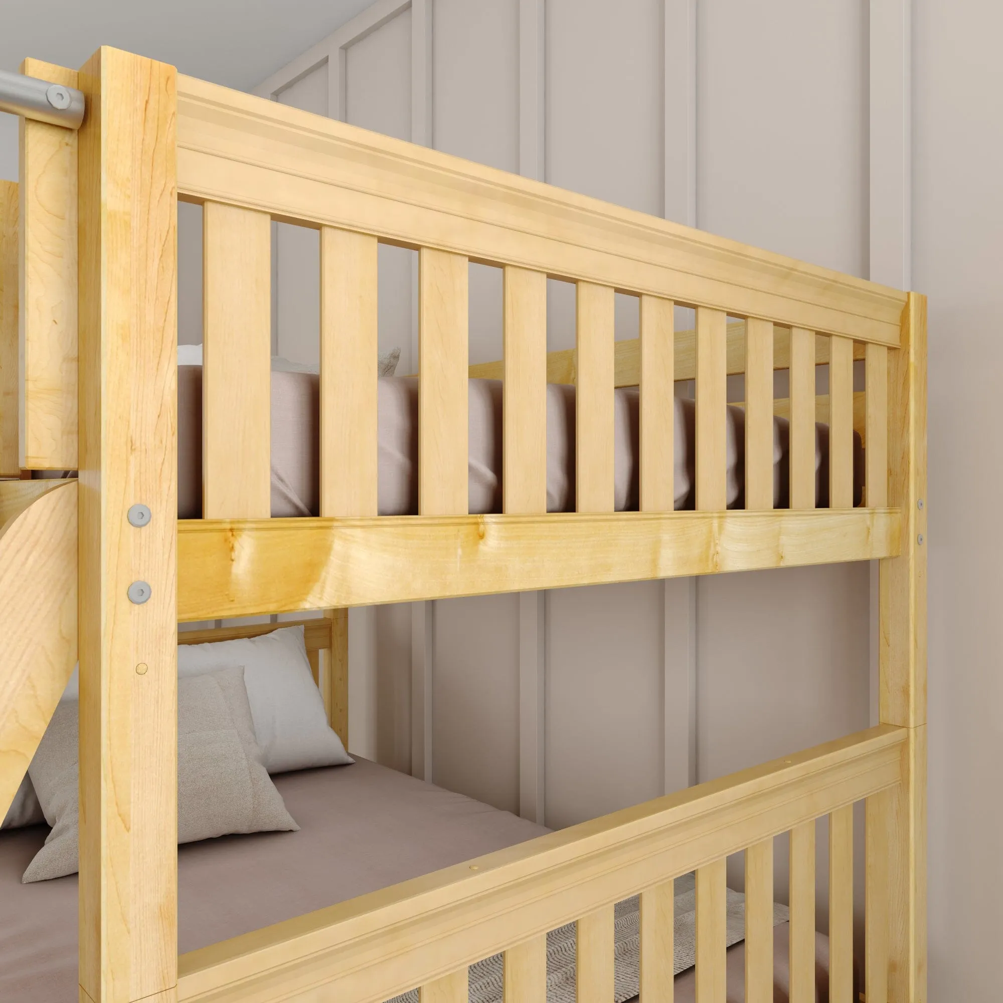 Full Medium Bunk Bed with Slide and Ladder on Front