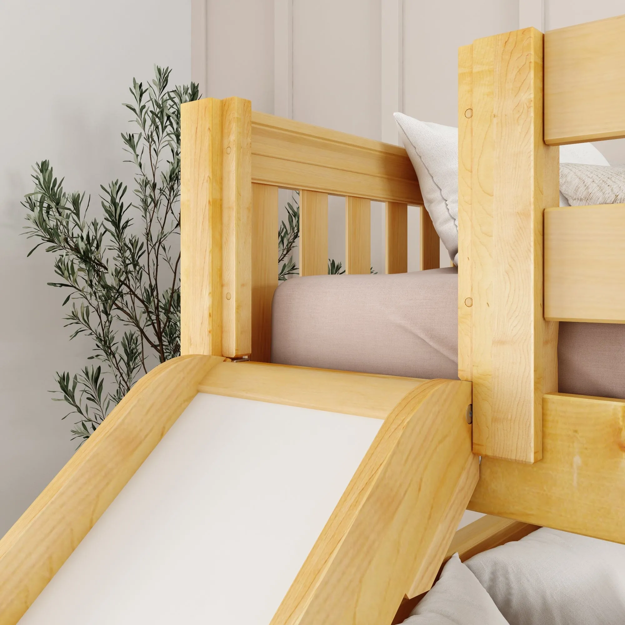 Full Medium Bunk Bed with Slide and Ladder on Front