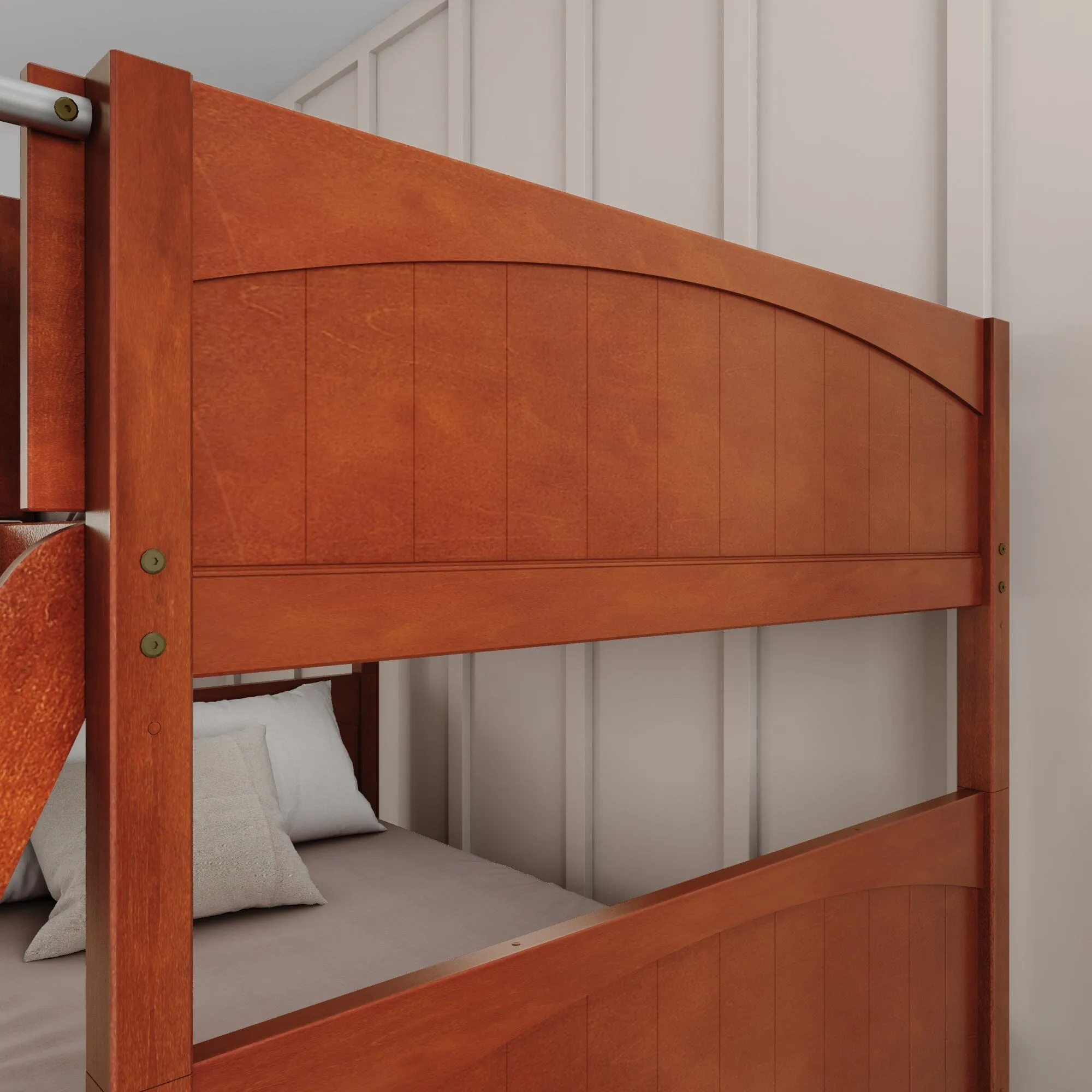 Full Medium Bunk Bed with Slide and Ladder on Front