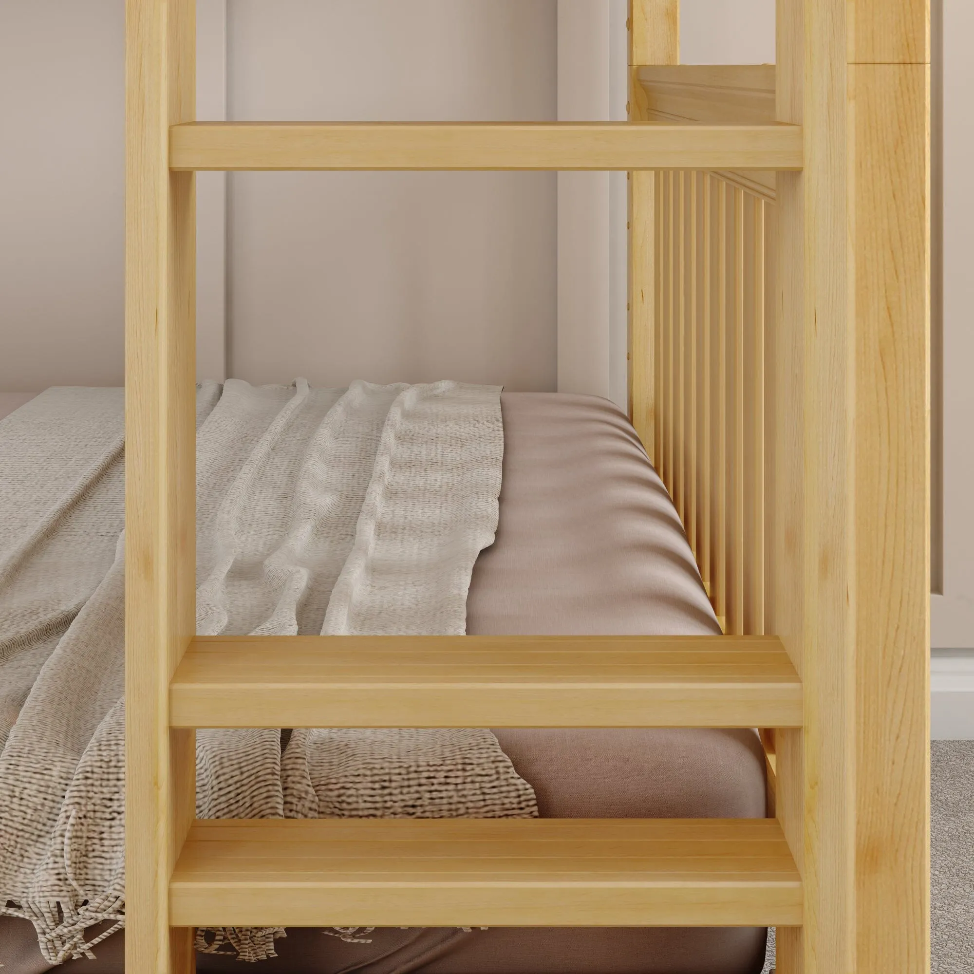 Full Medium Bunk Bed with Slide and Ladder on Front