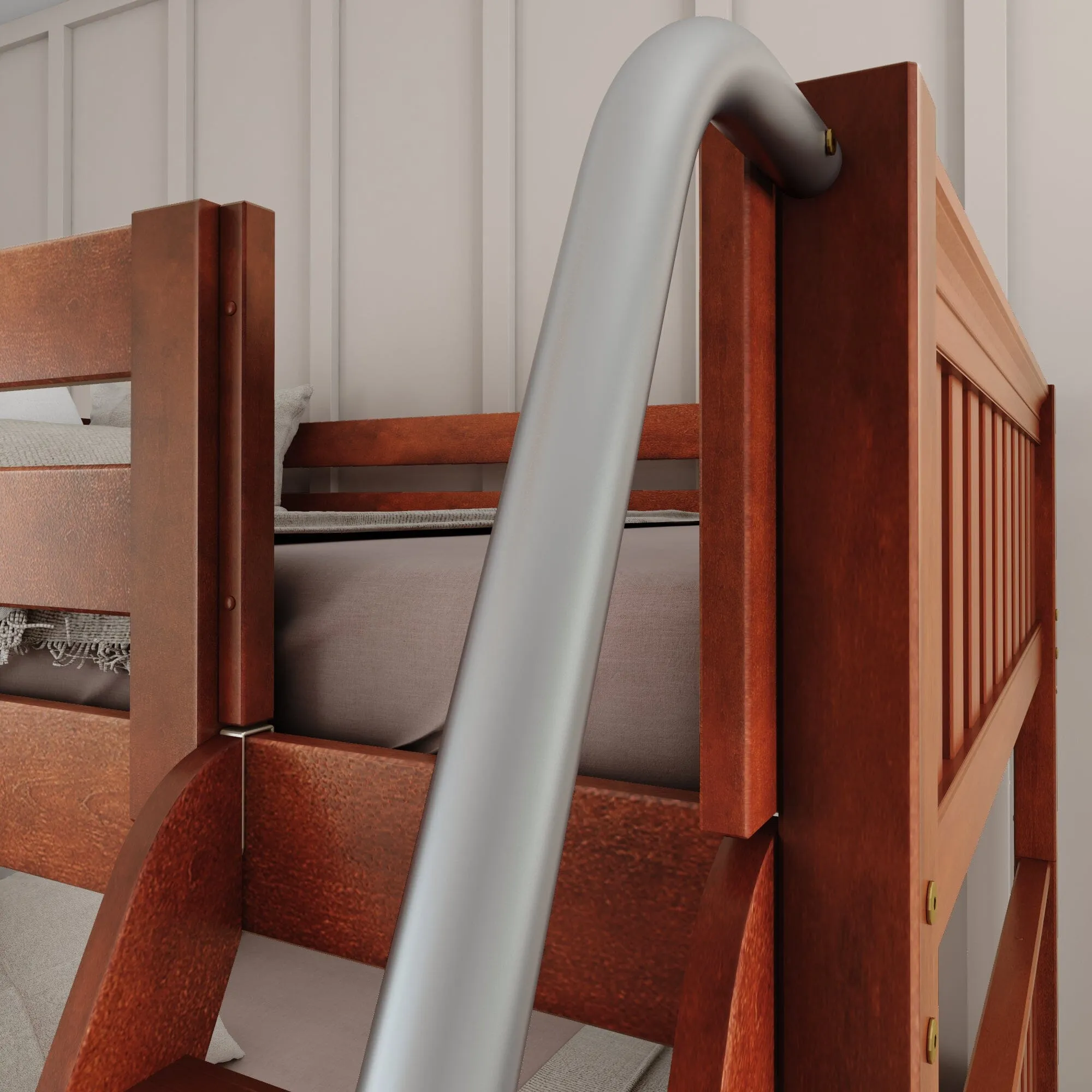 Full Medium Bunk Bed with Slide and Ladder on Front