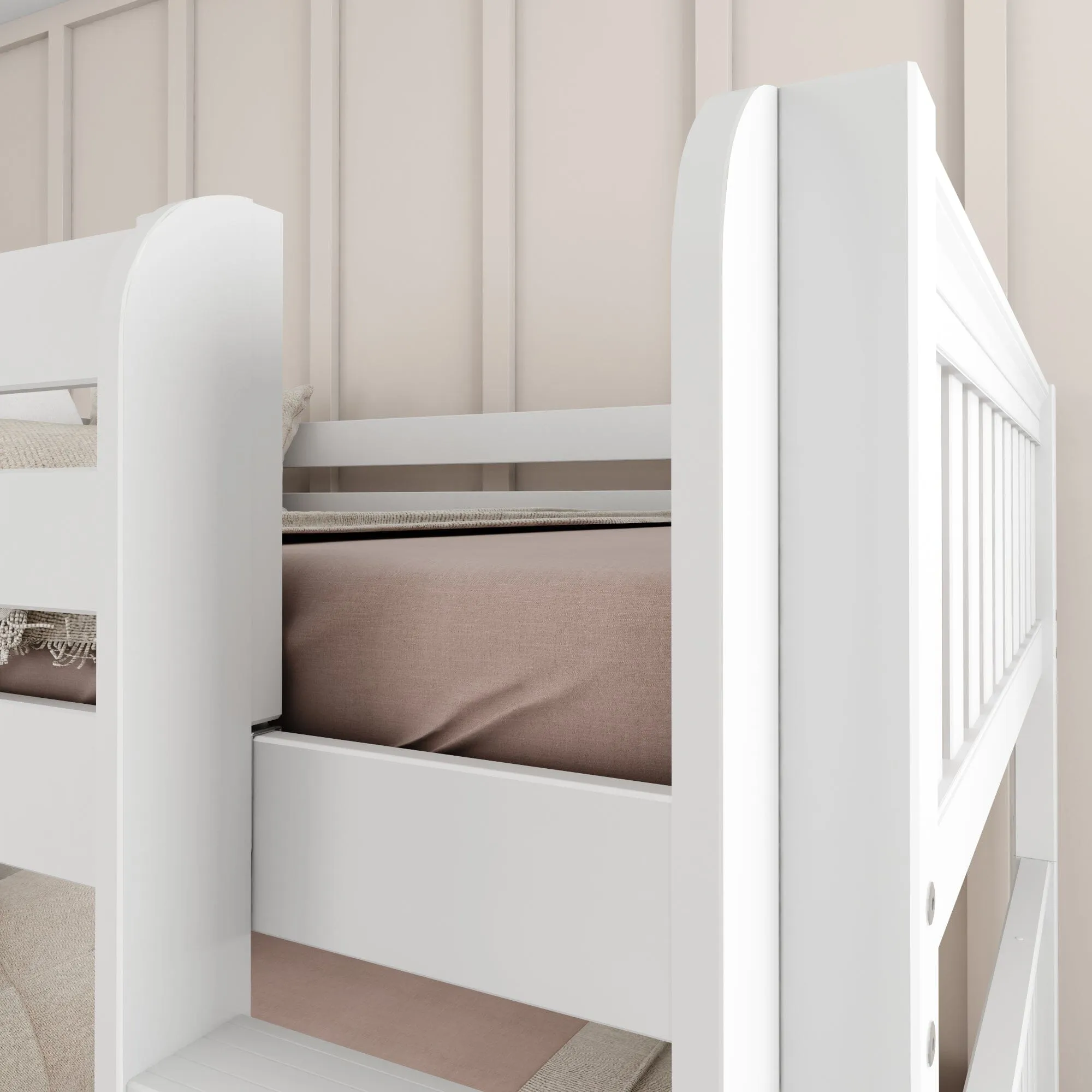 Full Medium Bunk Bed with Slide and Ladder on Front