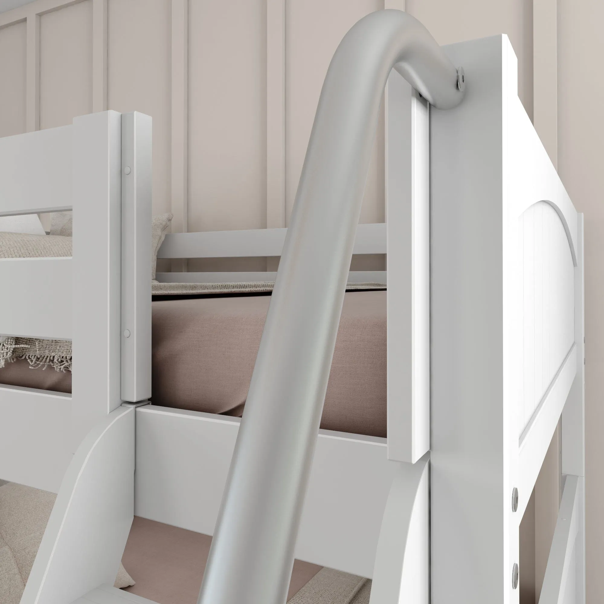 Full Medium Bunk Bed with Slide and Ladder on Front