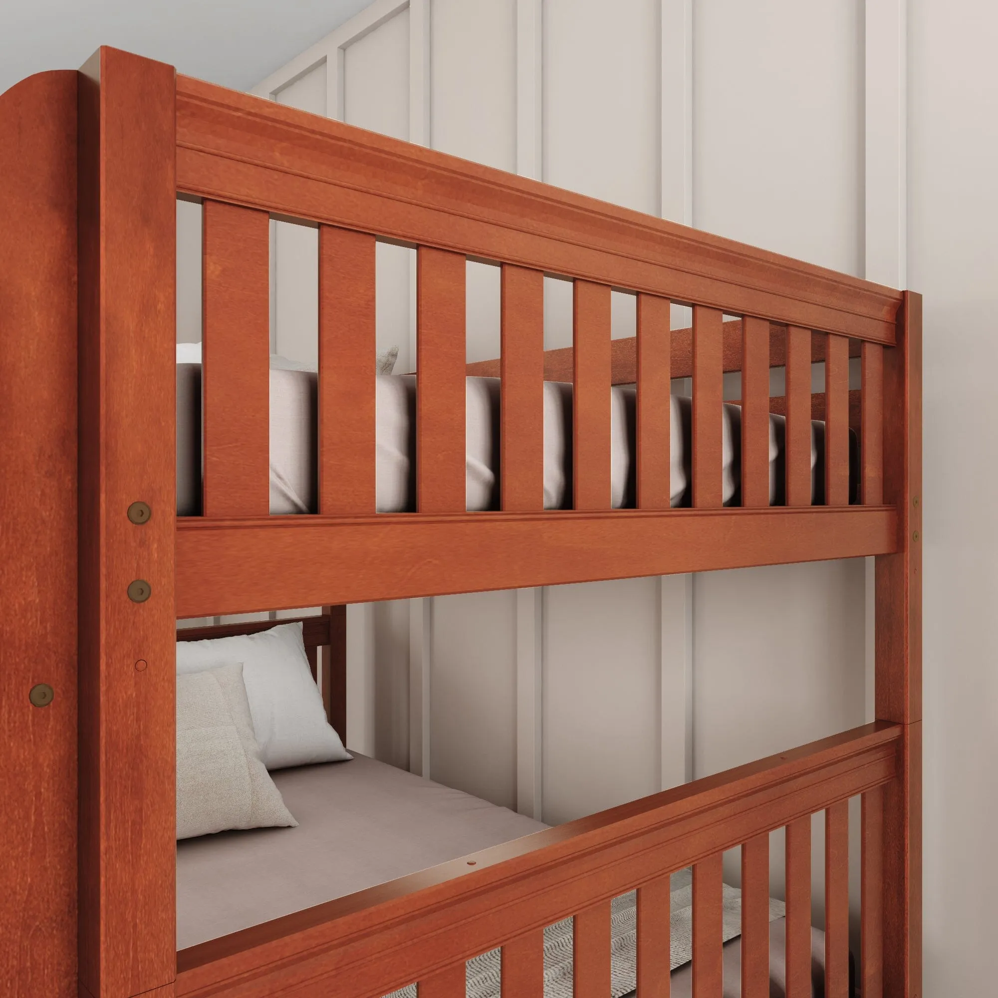 Full Medium Bunk Bed with Slide and Ladder on Front