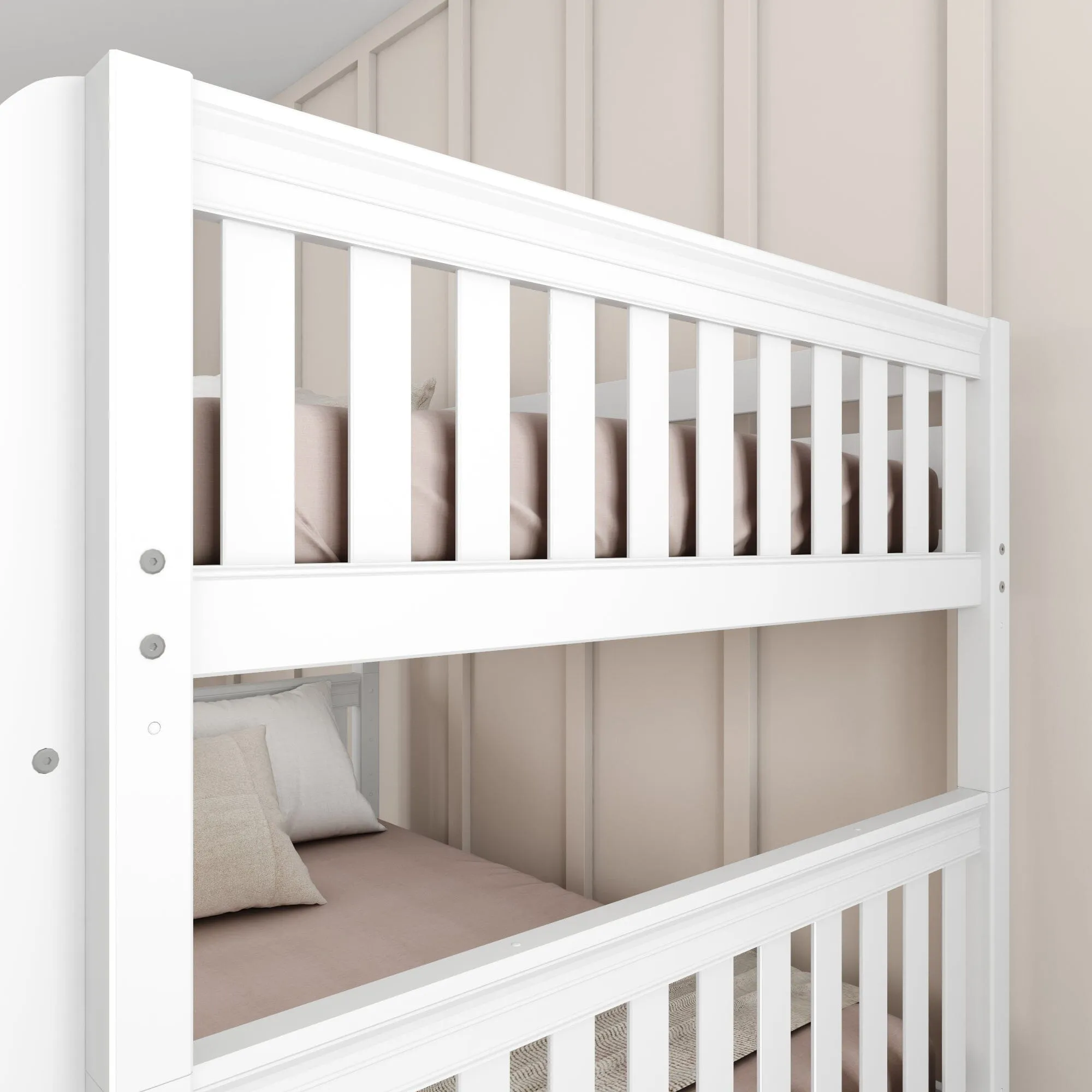 Full Medium Bunk Bed with Slide and Ladder on Front