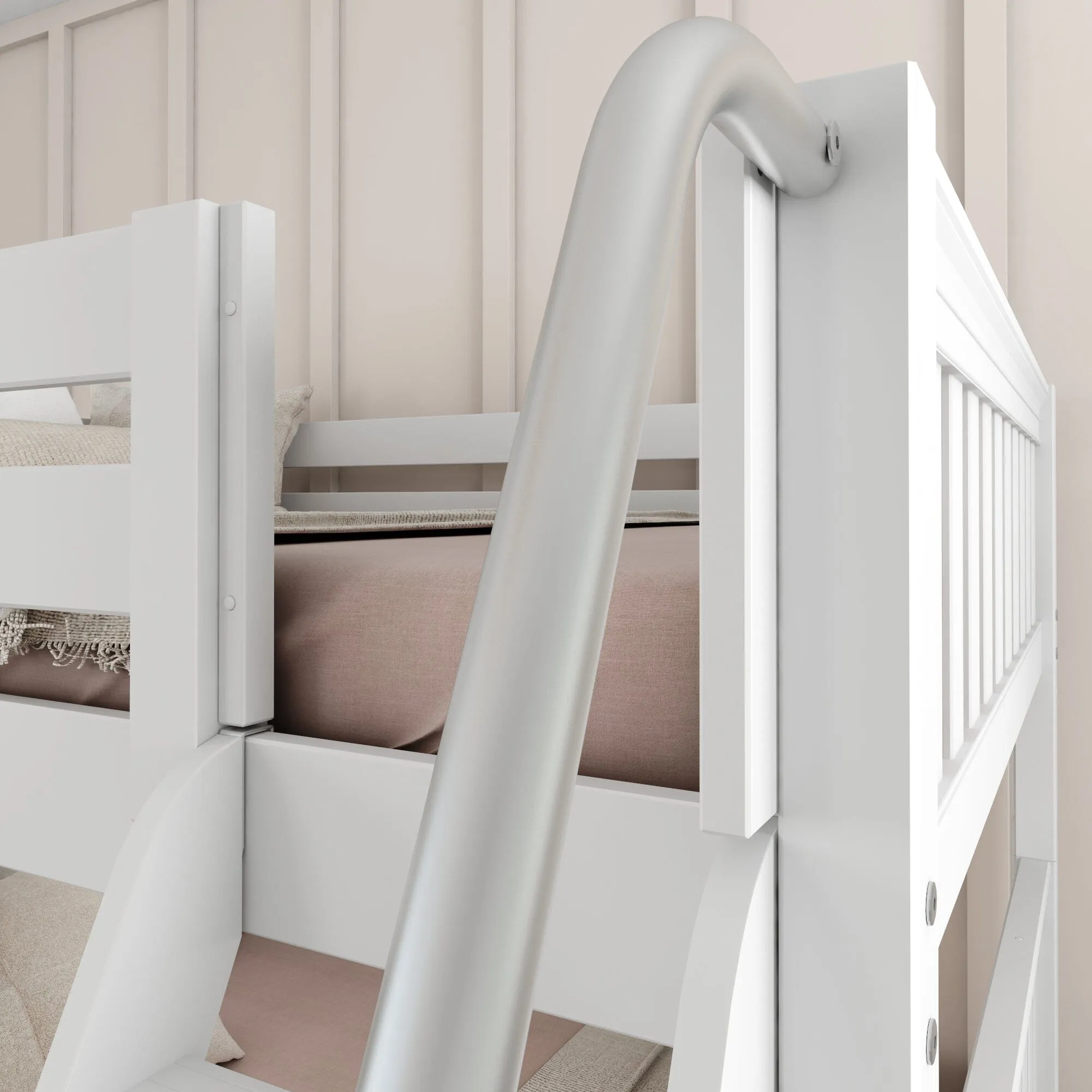 Full Medium Bunk Bed with Slide and Ladder on Front