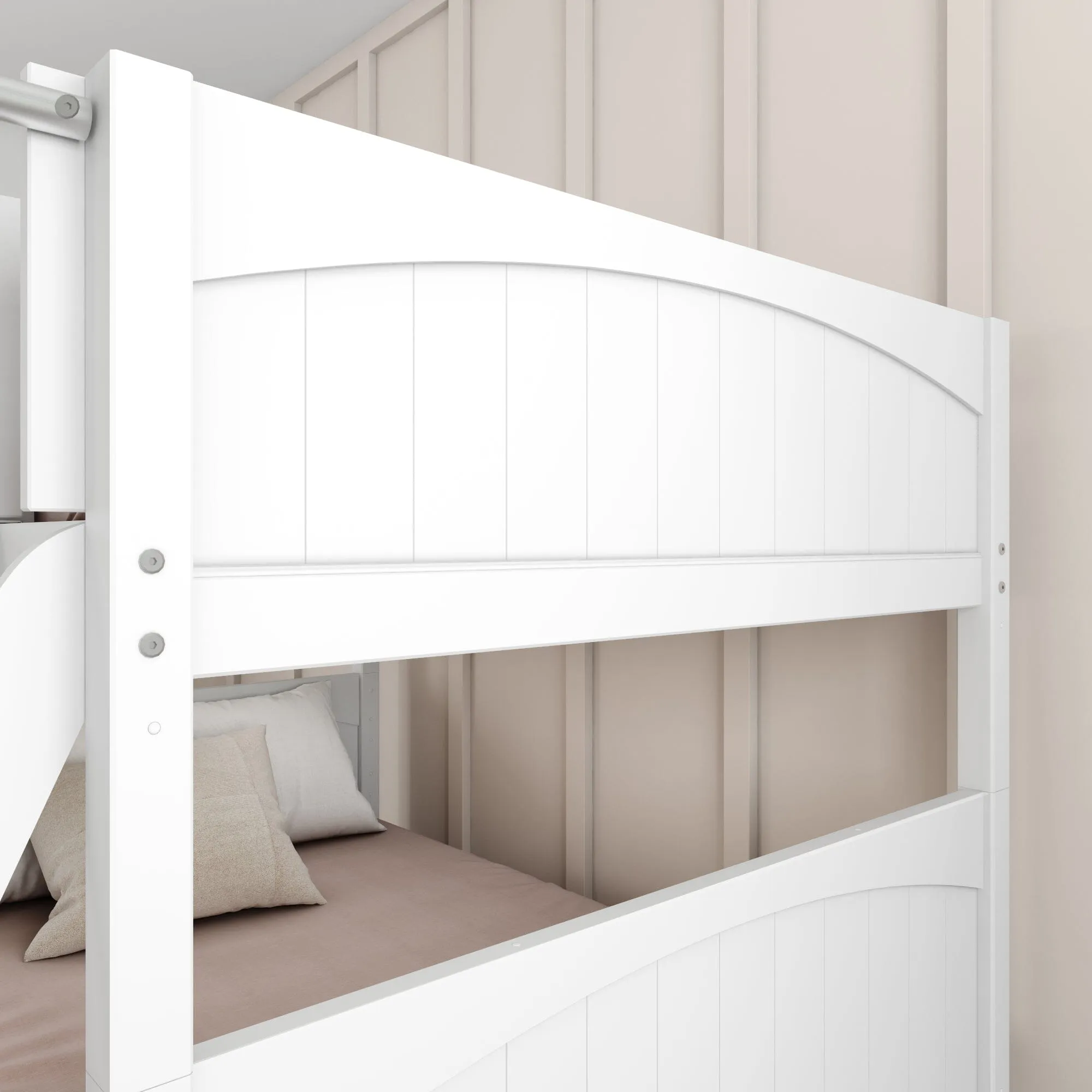 Full Medium Bunk Bed with Slide and Ladder on Front