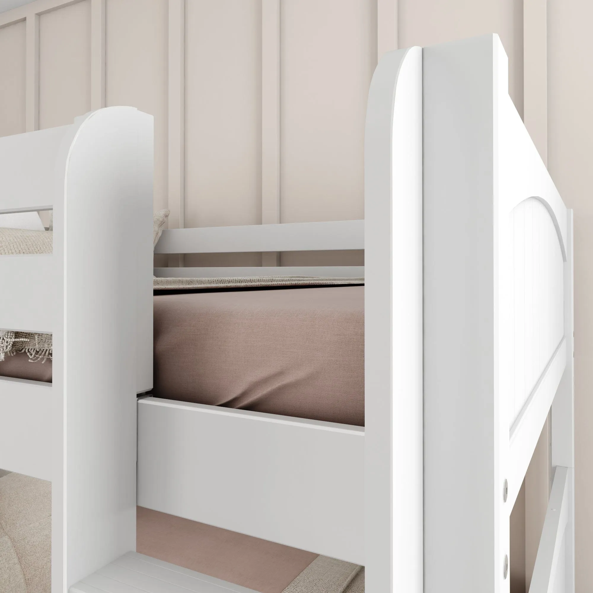 Full Medium Bunk Bed with Slide and Ladder on Front