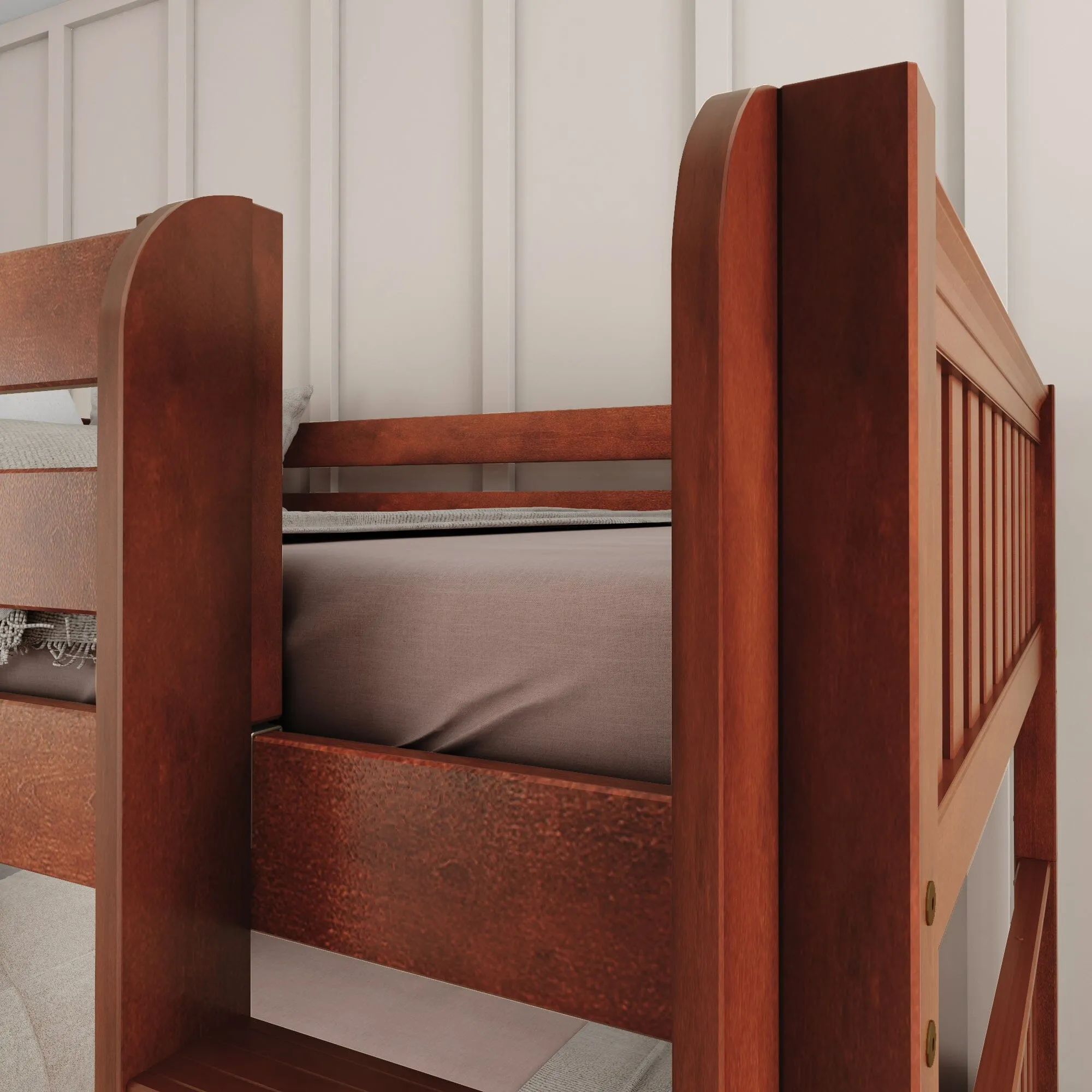 Full Medium Bunk Bed with Slide and Ladder on Front