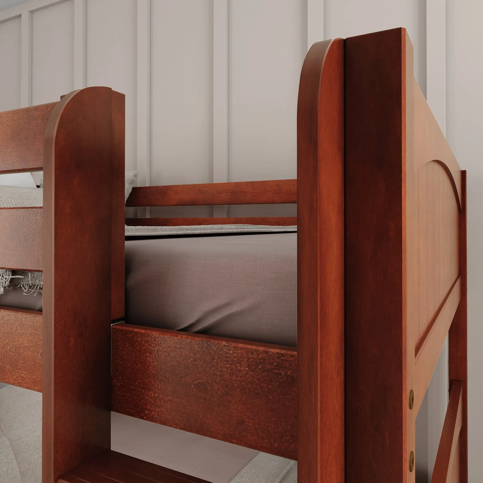 Full Medium Bunk Bed with Slide and Ladder on Front