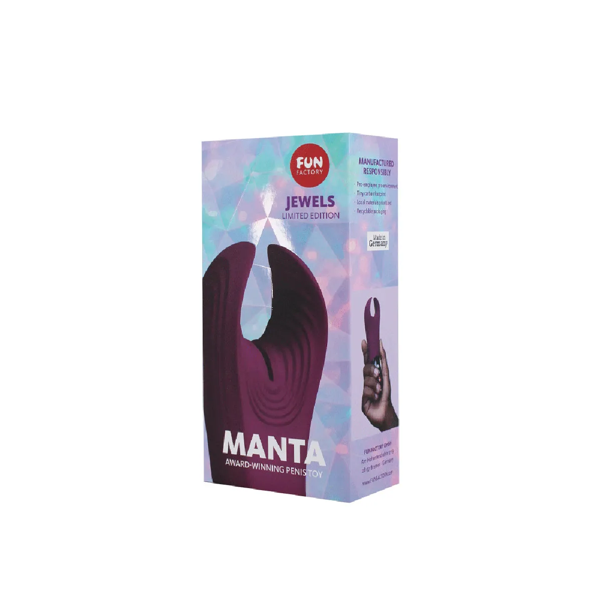 Fun Factory Manta Vibrating Stroker - Garnet Red