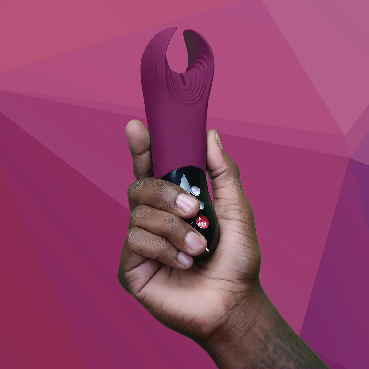 Fun Factory Manta Vibrating Stroker - Garnet Red