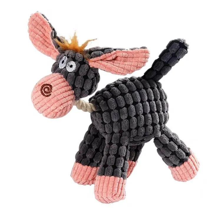 Fun Pet Donkey Plush Squeaky Toy for Puppy Small Dogs