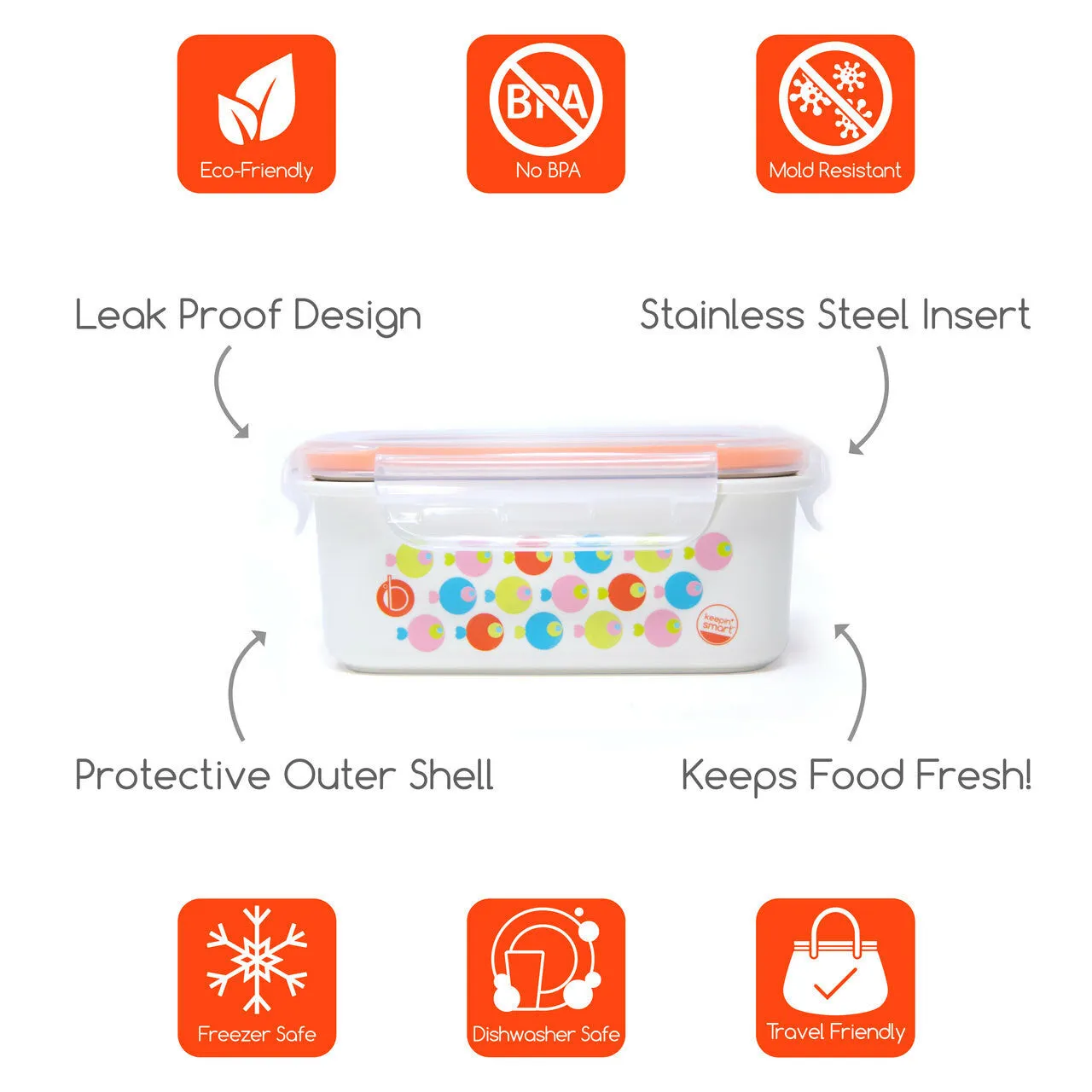 Innobaby Keepin' Fresh Stainless Bento Snack Or Lunch Box With Lid