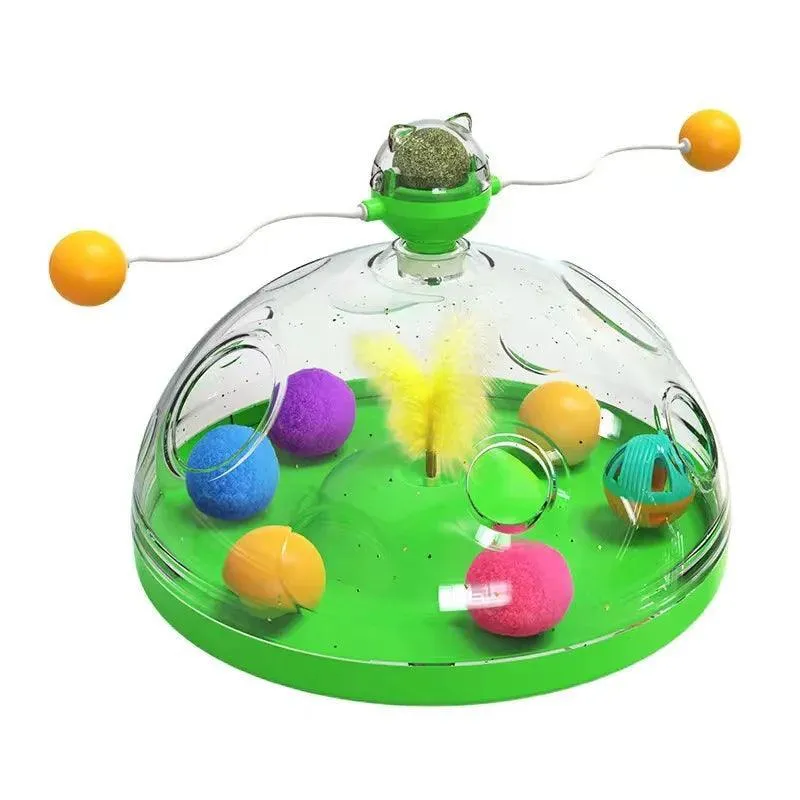 Interactive Cat Puzzle Spinning Track Balls