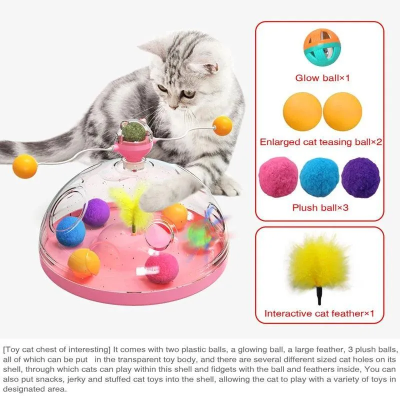 Interactive Cat Puzzle Spinning Track Balls