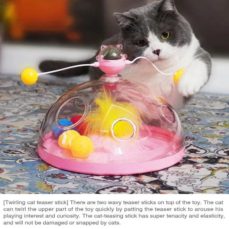 Interactive Cat Puzzle Spinning Track Balls