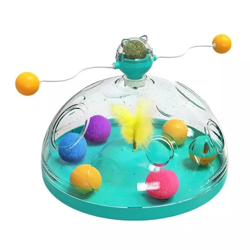 Interactive Cat Puzzle Spinning Track Balls