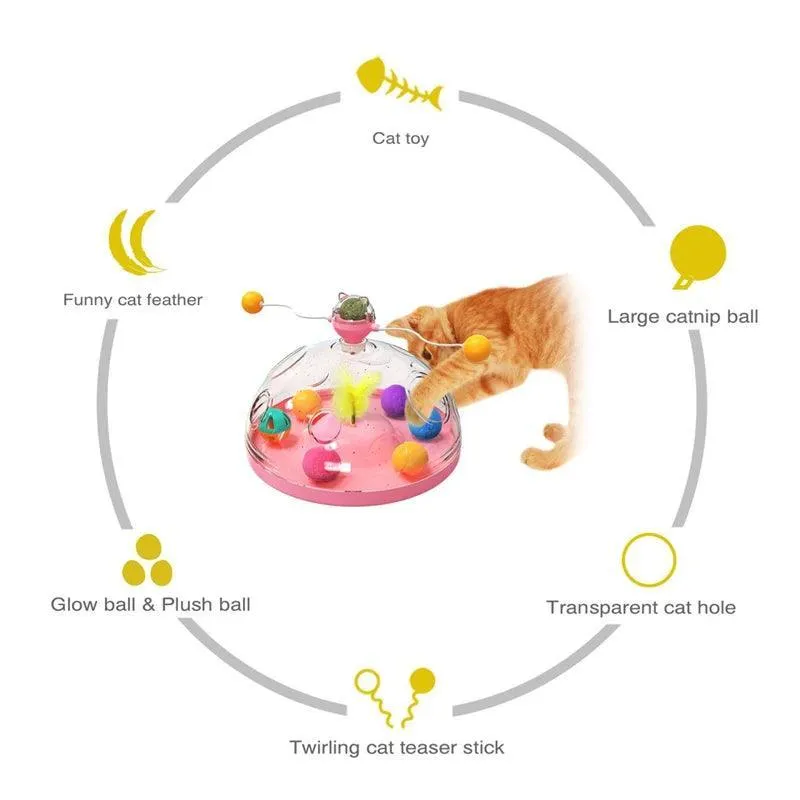 Interactive Cat Puzzle Spinning Track Balls