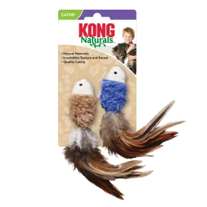 KONG Naturals Crinkle Fish 2pk Assorted Cat Toy