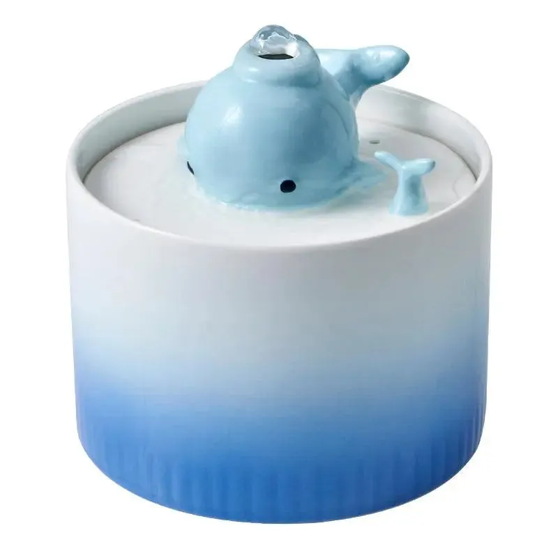 Little Whale Ceramic Pet Water Fountain – Stylish and Functional Cat Water Fountain