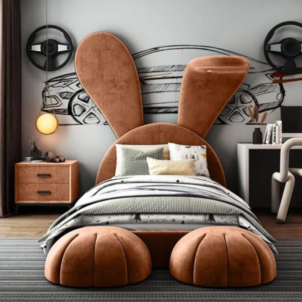 Looney Tunes Upholstered Bed In Suede