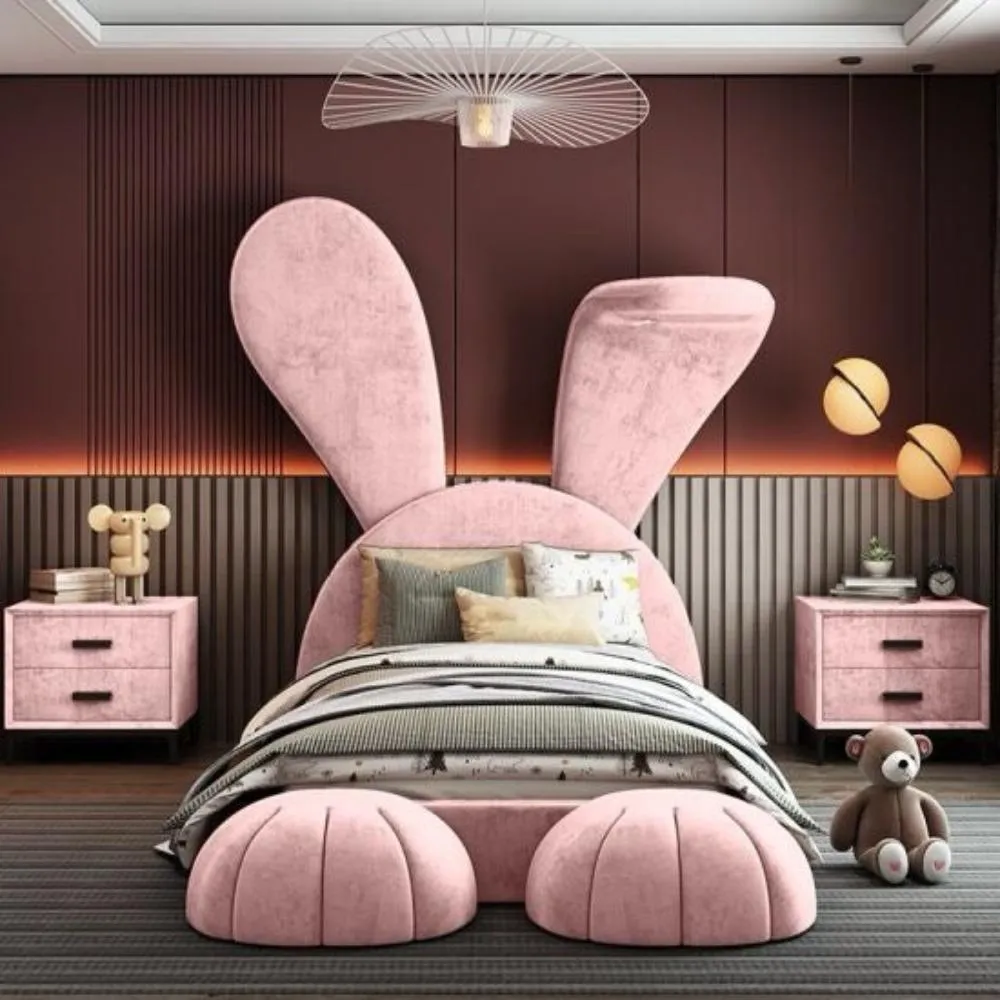 Looney Tunes Upholstered Bed In Suede