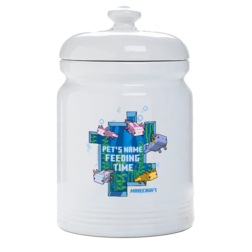 Minecraft Axolotl Feeding Time Personalized Treat Jar