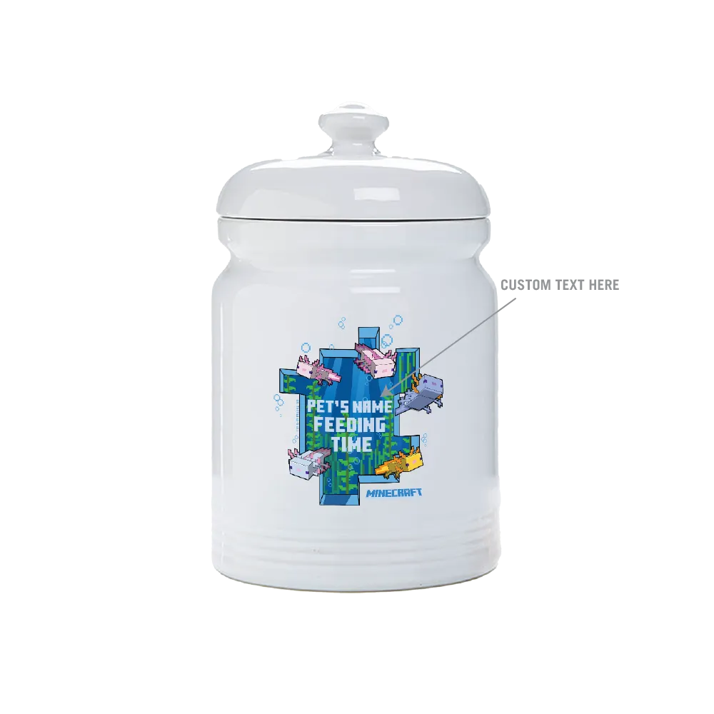 Minecraft Axolotl Feeding Time Personalized Treat Jar